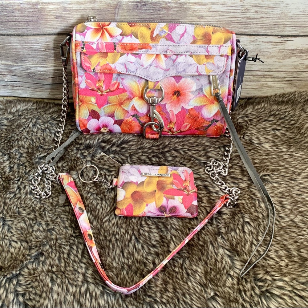 NWT REBECCA MINKOFF Floral Mini MAC Purse - Picture 1 of 8
